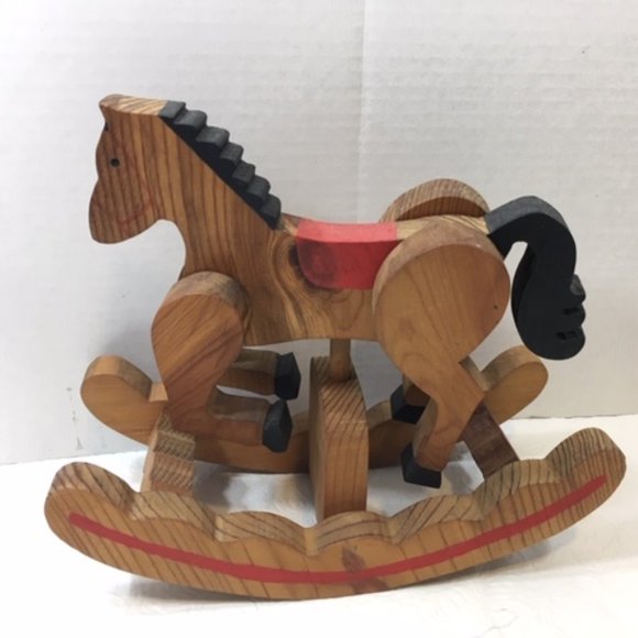 Vintage Handmade Wood Toy Rocking Horse Moveable Legs - Picture 6 of 12